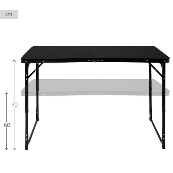 Aktive 63089 Højdejusterbart Sammenklappeligt Campingbord  120x60x60/70 cm