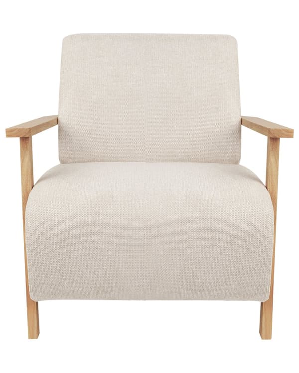 Lenestol Lysebeige Stoff Treben med Armlener Moderne Minimalistisk Stue