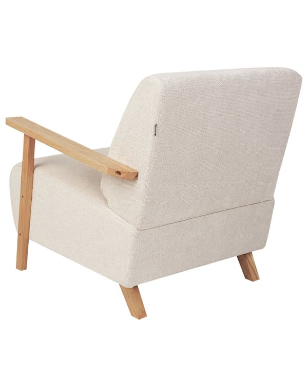 Lenestol Lysebeige Stoff Treben med Armlener Moderne Minimalistisk Stue