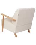 Miniatyrbilde 5 av 8: Lenestol Lysebeige Stoff Treben med Armlener Moderne Minimalistisk Stue