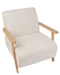 Miniatyrbilde 6 av 8: Lenestol Lysebeige Stoff Treben med Armlener Moderne Minimalistisk Stue