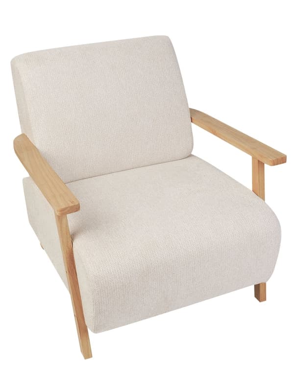 Lenestol Lysebeige Stoff Treben med Armlener Moderne Minimalistisk Stue