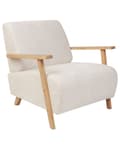 Miniatyrbilde 1 av 8: Lenestol Lysebeige Stoff Treben med Armlener Moderne Minimalistisk Stue