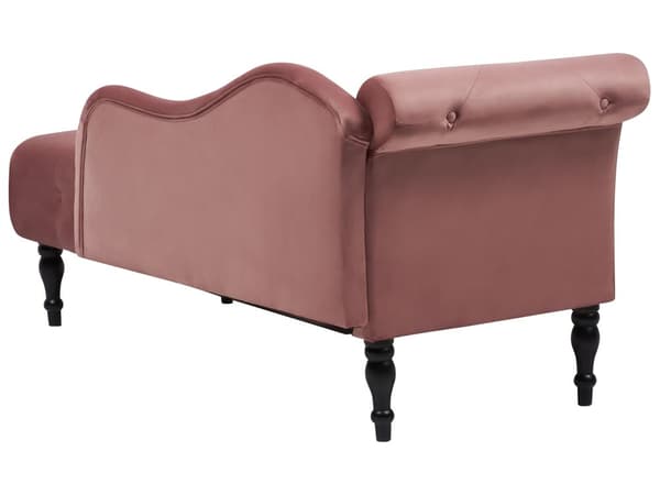 Sjeselong Rosa Fløyel Venstrevendt Dekorative knapper Pyntepute Klassisk stil