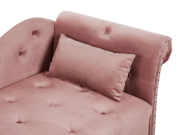 Sjeselong Rosa Fløyel Venstrevendt Dekorative knapper Pyntepute Klassisk stil