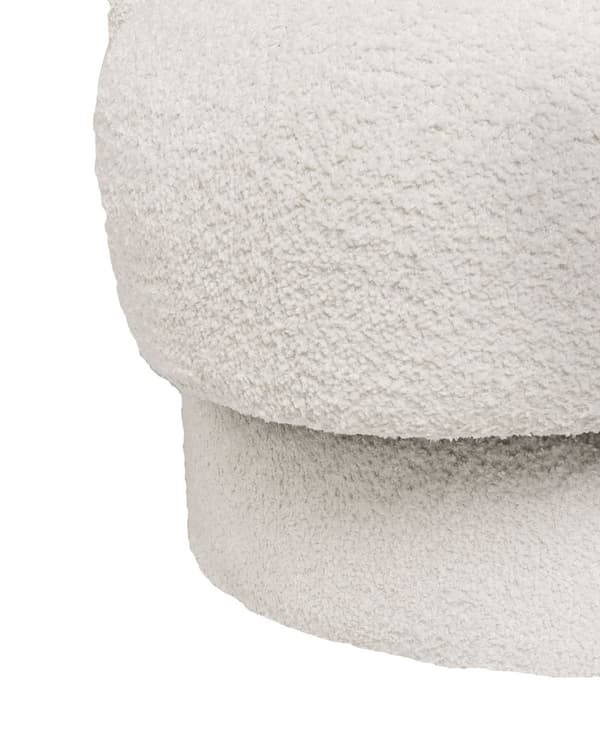Lenestol Hvit Bouclé Rund form Buet ryggstøtte Svingbar Retro design Hvilestol