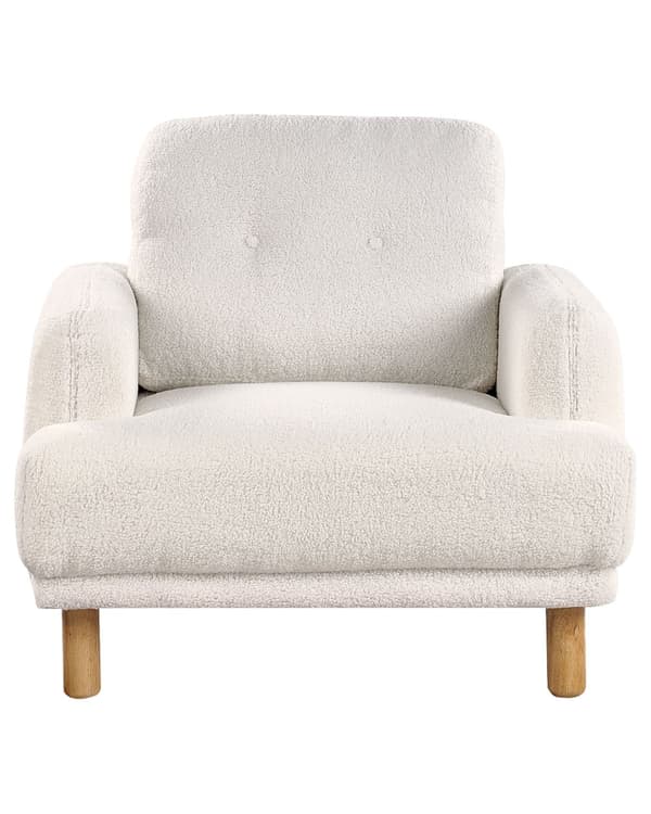 Lenestol Beige boucle Treben Retro Minimalistisk Stuemøbler