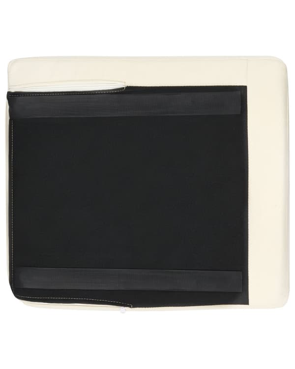 Lænestol Lys beige Polyester Lyst Træben Hvilestol Tyk Polstret Sæde Tuftet Ryg Skandinavisk Minimalistisk Stue Klassisk Moderne Retro Design