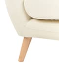 Miniatyrbillede 9 af 10: Lænestol Lys beige Polyester Lyst Træben Hvilestol Tyk Polstret Sæde Tuftet Ryg Skandinavisk Minimalistisk Stue Klassisk Moderne Retro Design