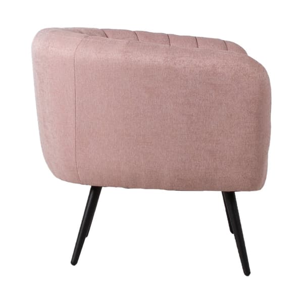 Nojatuoli TUCKER metallijaloilla samettiverhoilu, pinkki/musta