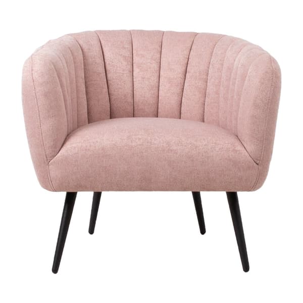 Nojatuoli TUCKER metallijaloilla samettiverhoilu, pinkki/musta