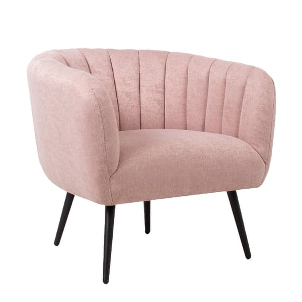 Nojatuoli TUCKER metallijaloilla samettiverhoilu, pinkki/musta