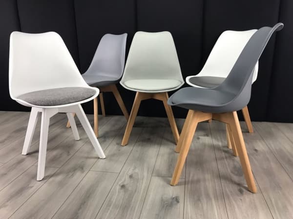 MONZA WHITE skandinaavinen tuoli - Black Fabric II