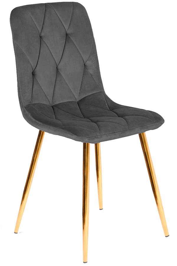 BORGO VELVET DARK GREY GOLD pehmustettu tuoli