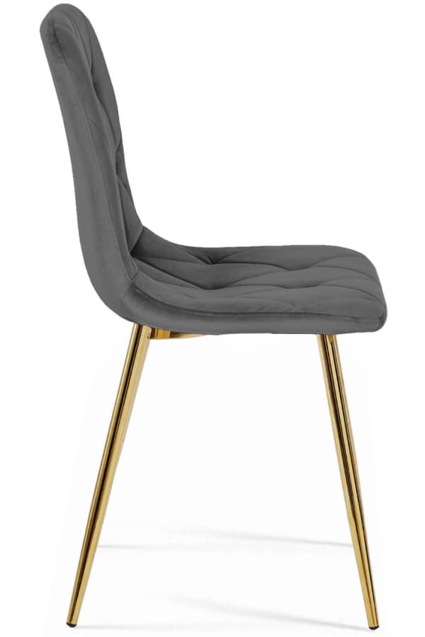 BORGO VELVET DARK GREY GOLD pehmustettu tuoli