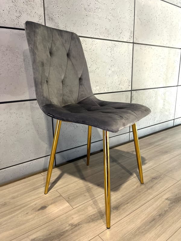 BORGO VELVET DARK GREY GOLD pehmustettu tuoli