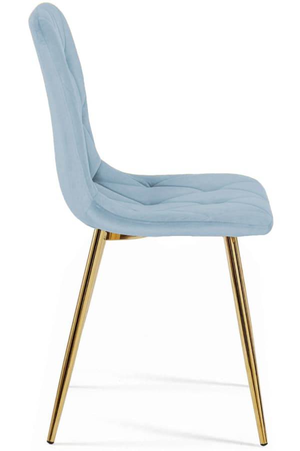 BORGO VELVET LIGHT BLUE GOLD pehmustettu tuoli