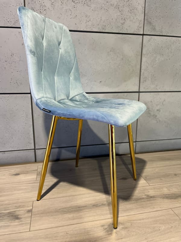 BORGO VELVET LIGHT BLUE GOLD pehmustettu tuoli