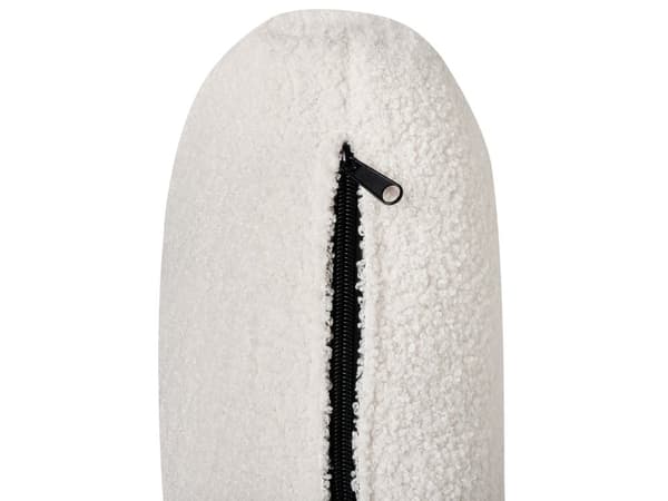 Sjeselong i Off-White Boucle med Pute i Retrostil i Stue Møbler Høyrevendt