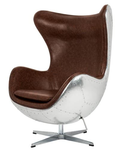 EGG AVIATOR PU lænestol brun