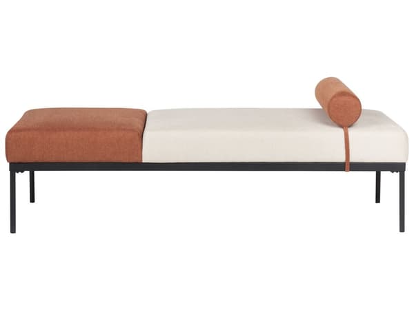 Sjeselong Beige Gyllenbrun Imitert Lin Syntetisk materiale Svarte ben i jern Ekstra pute Moderne stil Stue Daybed