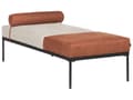 Miniatyrbilde 1 av 11: Sjeselong Beige Gyllenbrun Imitert Lin Syntetisk materiale Svarte ben i jern Ekstra pute Moderne stil Stue Daybed