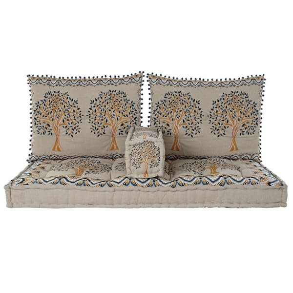 Fåtölj DKD Home Decor Gul Blå Beige 145 x 76 x 1 cm