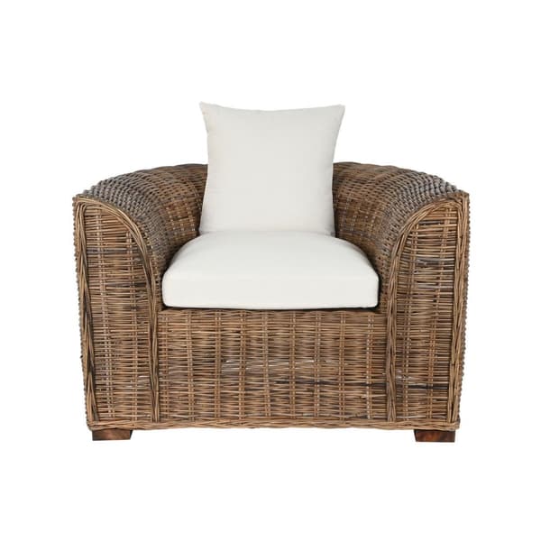 Fåtölj Home ESPRIT Naturell Mörkbrun 100 x 85 x 68 cm