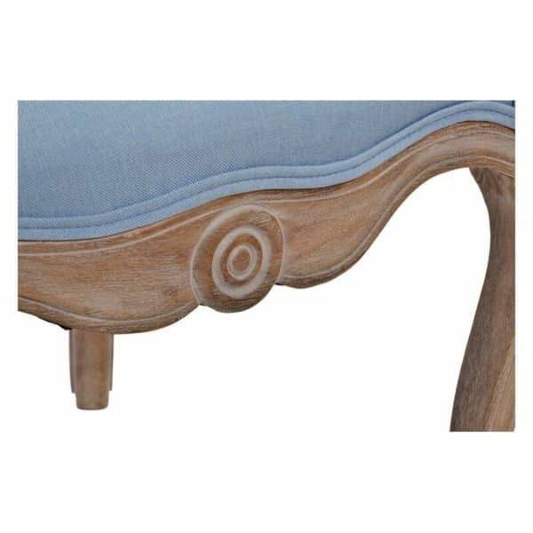 Stol DKD Home Decor Blå Polyester Træ Gummitræ 58 x 56 x 69 cm