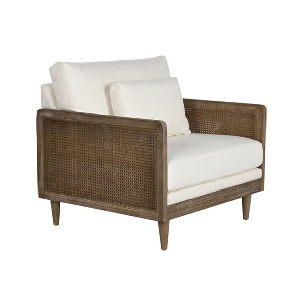 Lænestol Home ESPRIT Hvid Natur 93 x 86 x 88 cm