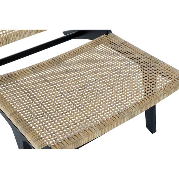 Lenestol DKD Home Decor Svart Naturell Tre Teak 65 x 78 x 68 cm