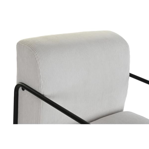 Lenestol DKD Home Decor Svart Polyester Hvit Jern (64 x 74 x 79 cm)
