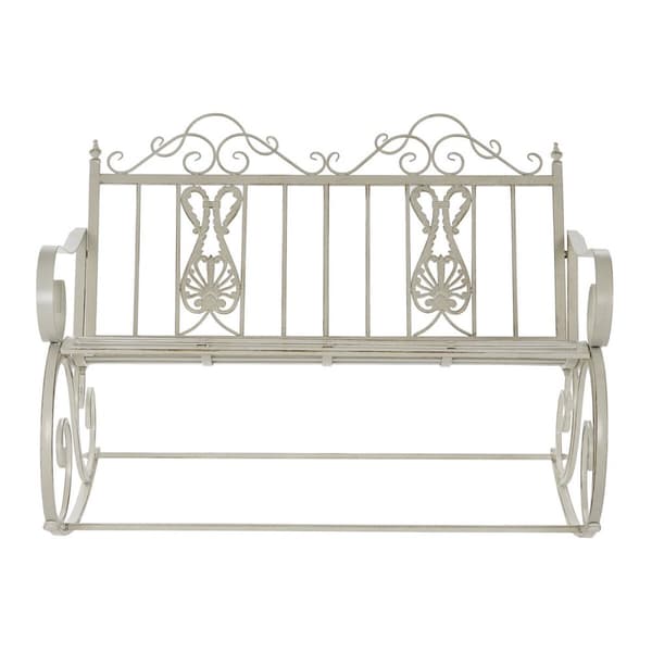 Gyngestol DKD Home Decor Metall Aluminium Hvit (118 x 90 x 92 cm)