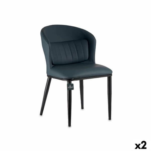 Lenestol Sirkulær Blå Svart Stål 51 x 83,5 x 54 cm (2 enheter)