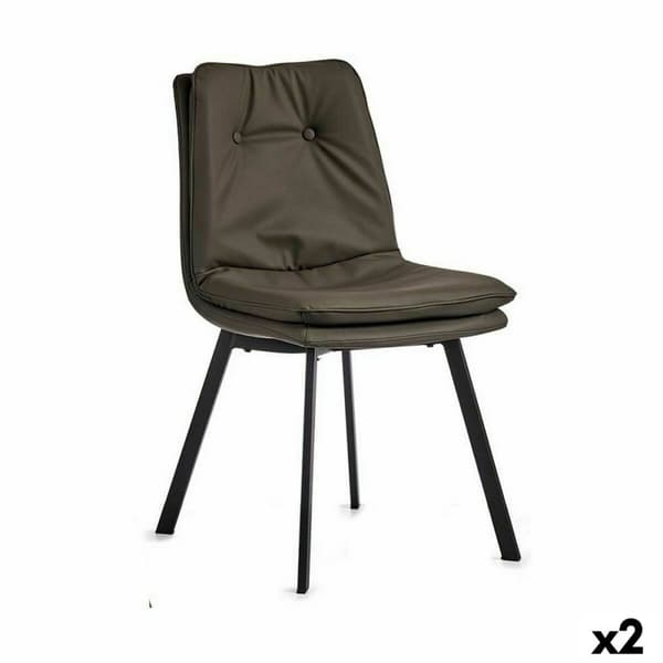 Lenestol Knappers Svart Grå Stål 62 x 85 x 47 cm (2 enheter)