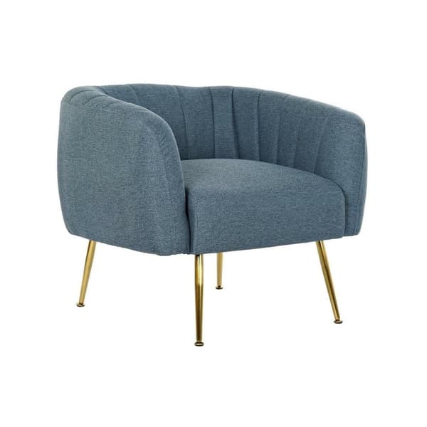 Nojatuoli DKD Home Decor Sininen Kullattu Vaahto Puu Metalli Muovinen 81 x 75 x 73 cm