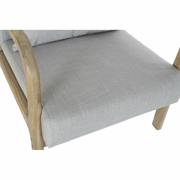 Nojatuoli DKD Home Decor Harmaa Polyesteri Pellava Kumipuu (65 x 83 x 74 cm)