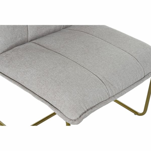 Nojatuoli DKD Home Decor Beige Kullattu Metalli Polyesteri (66 x 71 x 77 cm)