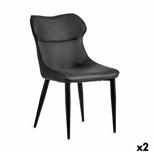 Nojatuoli Musta Antrasiitinharmaa Teräs 49 x 86 x 60 cm (2 osaa)