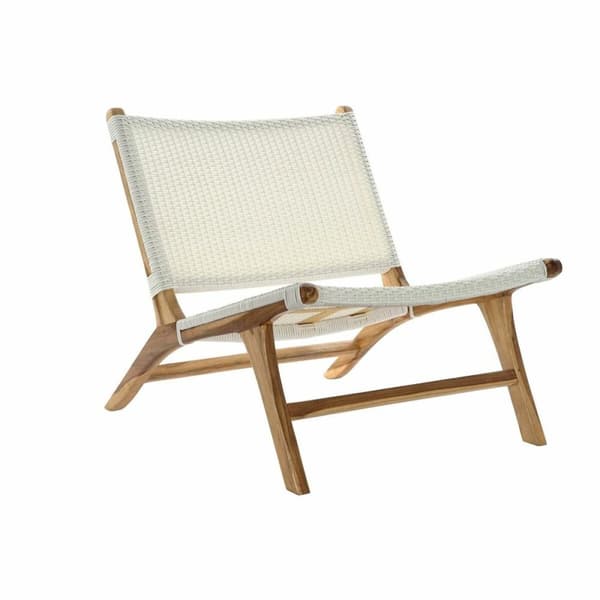 Puutarhatuoli DKD Home Decor MB-177833 Hvit Naturell PVC Teak 65 x 80 x 68 cm