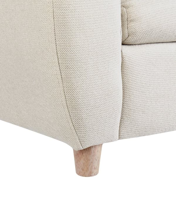 Lasten nojatuoli vaalea beige kangas verhoiltu kumipuu virtahepo lastenhuoneen moderni tyyli