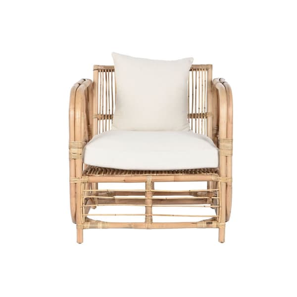 Lenestol Home ESPRIT Hvit Naturell 72 x 77 x 80 cm