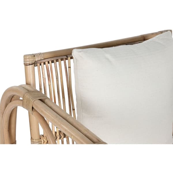 Lenestol Home ESPRIT Hvit Naturell 72 x 77 x 80 cm