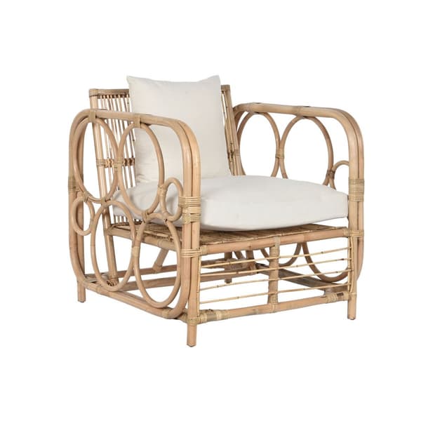 Lenestol Home ESPRIT Hvit Naturell 72 x 77 x 80 cm
