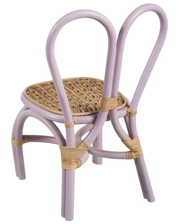 Børnestol Lilla Rattan Stol til Børn med Flet Design Moderne Rattanstol til Børneværelse