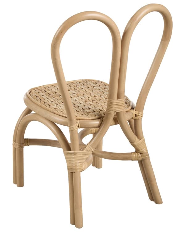 Børnestol Lys Rattan Stol til Børn med Flet Design Moderne Rattanstol til Børneværelse
