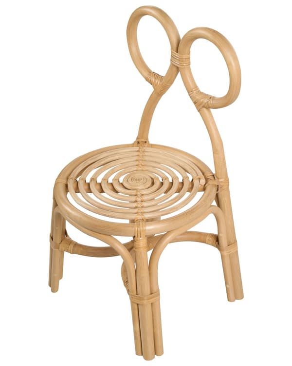Børnestol Lys Rattan Stol til Børn med Flet Design Moderne Rattanstol til Børneværelse