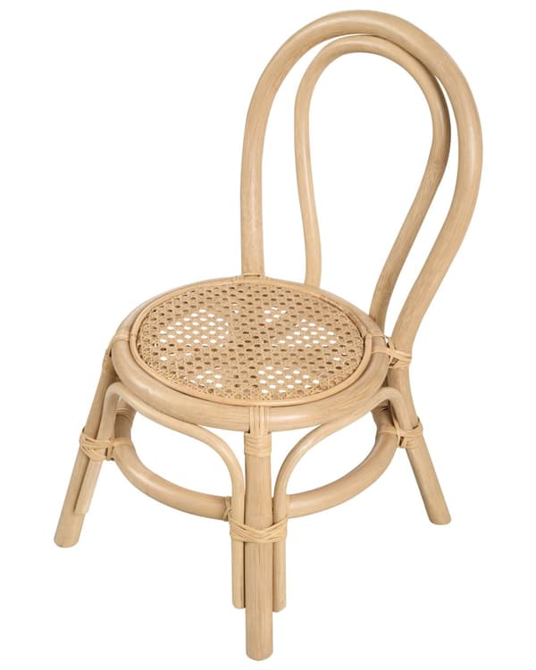 Børnestol Natur Rattan Stol til Børn med Flet Design Moderne Rattanstol til Børneværelse
