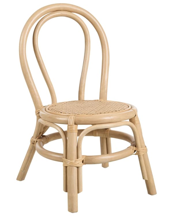 Børnestol Natur Rattan Stol til Børn med Flet Design Moderne Rattanstol til Børneværelse