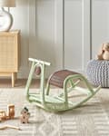 Miniatyrbillede 2 af 9: Børne Gyngestol Lysegrøn Rattan Stol til Børn med Flet Snegl Design Moderne Rattanstol til Børneværelse Gyngehest med Ryglæn